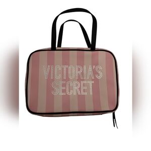 Victoria Secret pink striped cosmetic bag